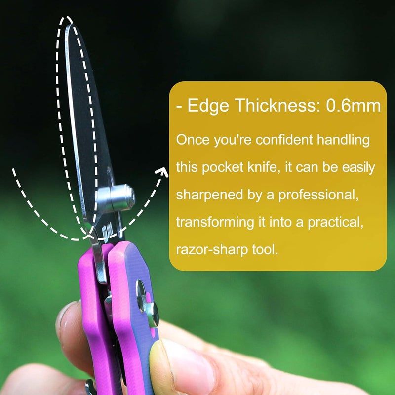 JIN Rhino Jr. Kids Pocket Knife, Fidget Toy Knife, DIY Kit, 1.97” Unsharpened Steel Blade, Safety Rounded Tip, Kids-friendly Button Lock Folding EDC, Blue Multi G10 Handle - Image 4